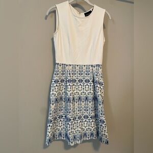 Cynthia Rowley White and Blue Midi Dress